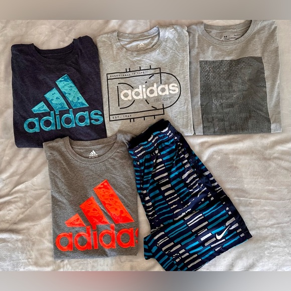 Under Armour Adidas Nike SS T-Shirts Shorts Youth Boys Large - Picture 1 of 1